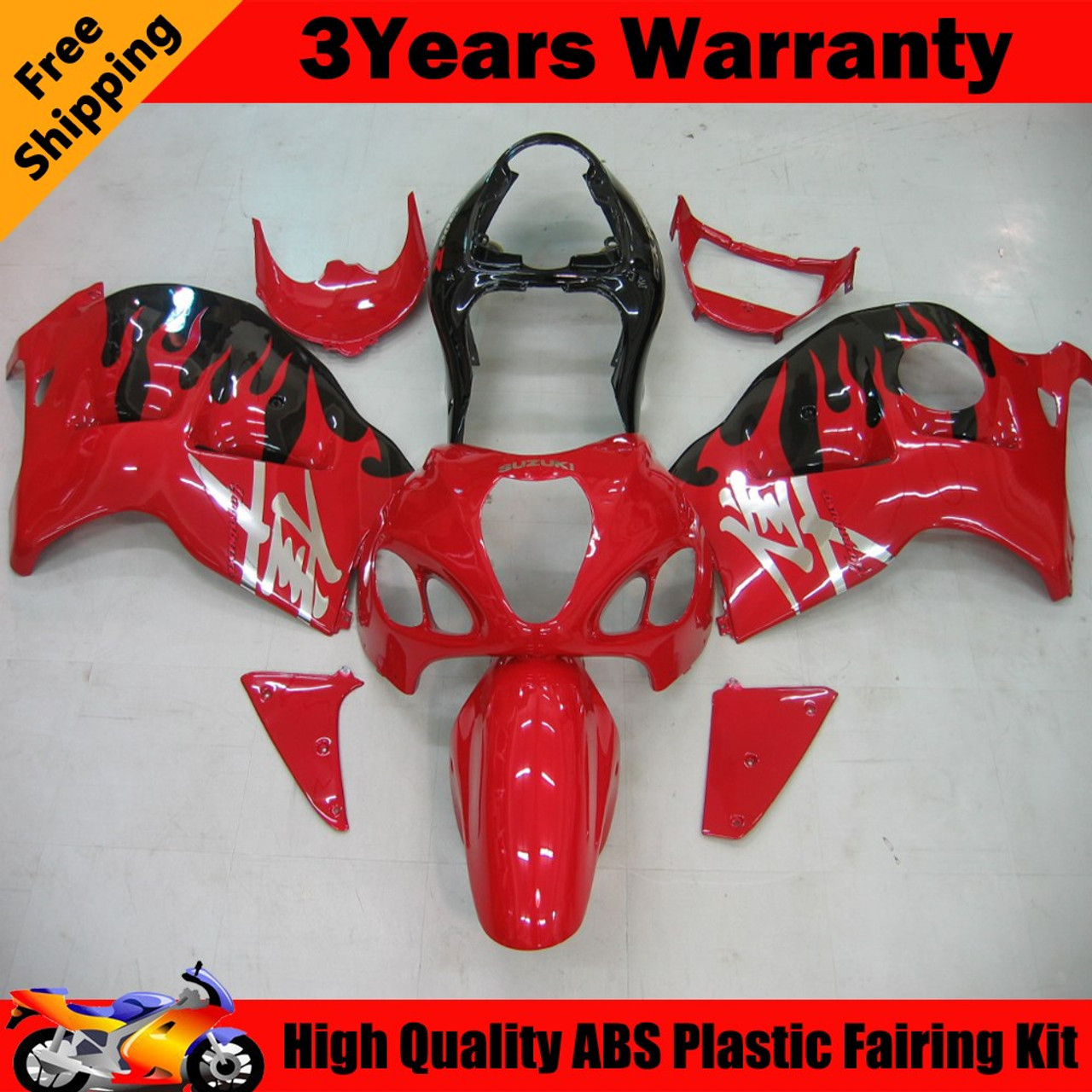 Fairings Suzuki GSX1300 Hayabusa Red & Black Hayabusa Racing  (1999-2007)