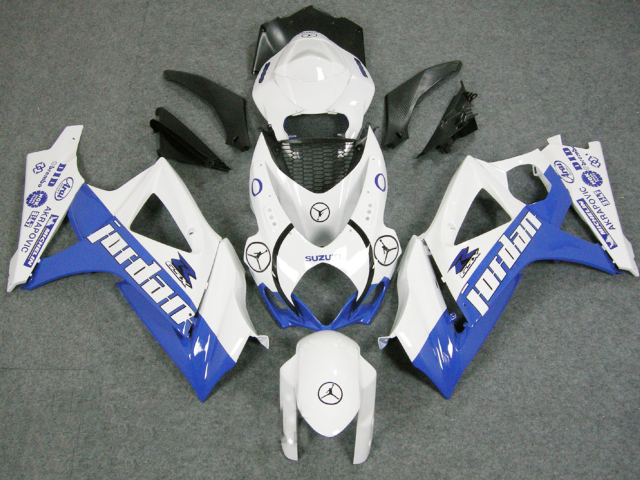 Fairings Suzuki GSXR 1000 White & Blue Jordan Racing  (2007-2008)