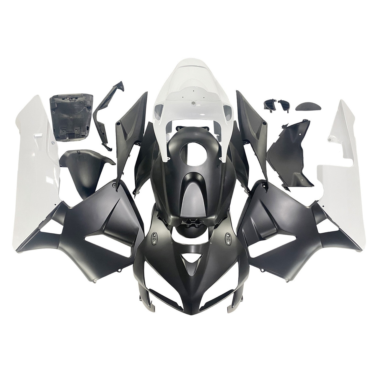 Amotopart Fairings Honda CBR 600 RR Matte Black & White Honda Racing (2005-2006)