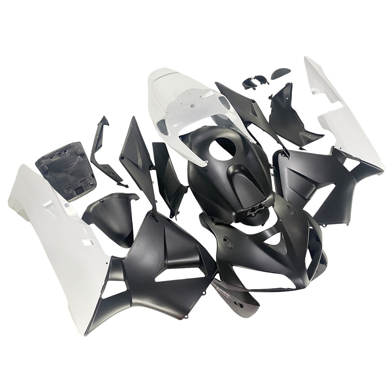 Amotopart Fairings Honda CBR 600 RR Matte Black & White Honda Racing (2005-2006)