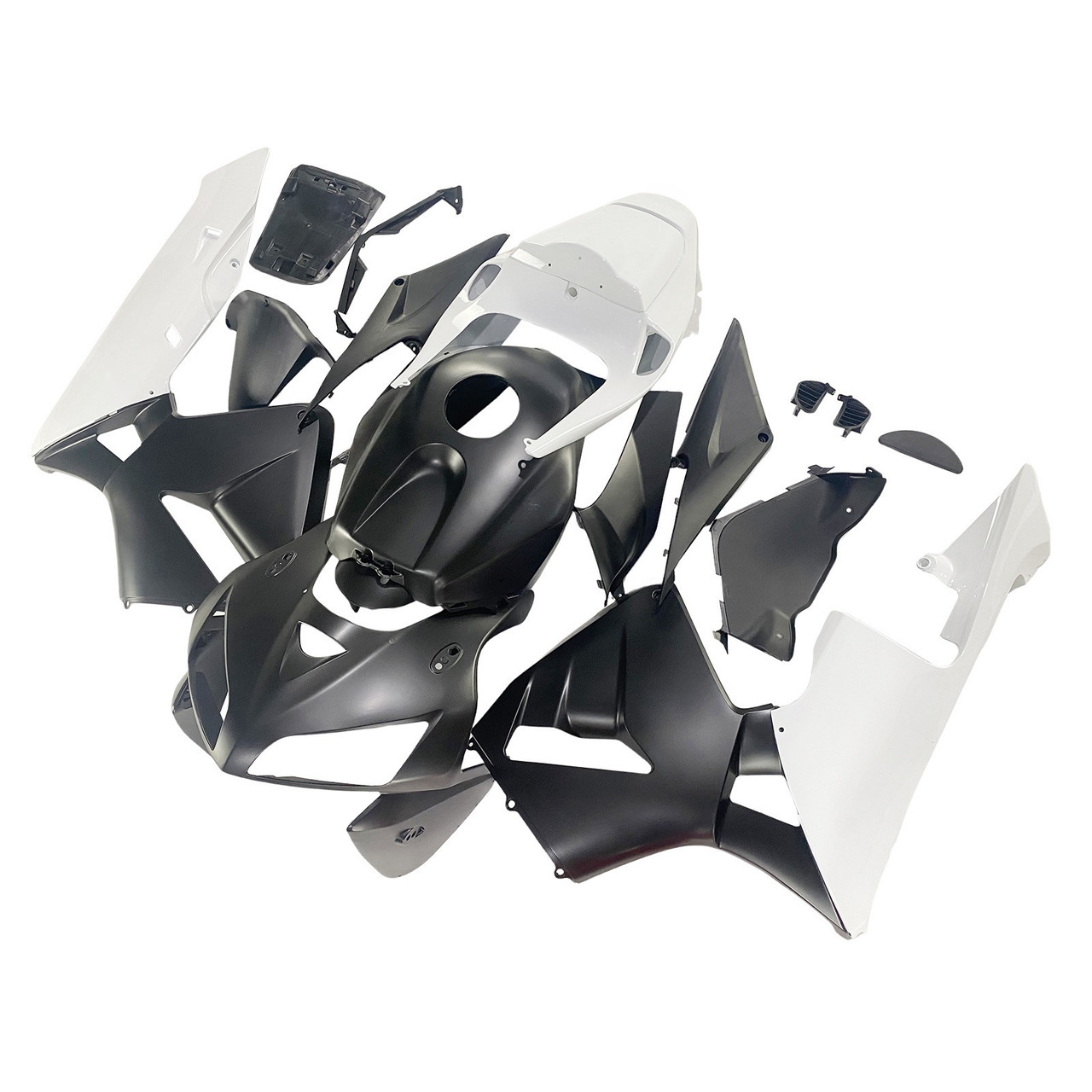 Amotopart Fairings Honda CBR 600 RR Matte Black & White Honda Racing (2005-2006)