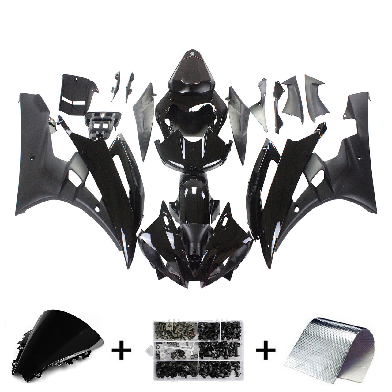 Amotopart Fairings Yamaha YZF-R6 Contrast Black R6 Racing (2006-2007)