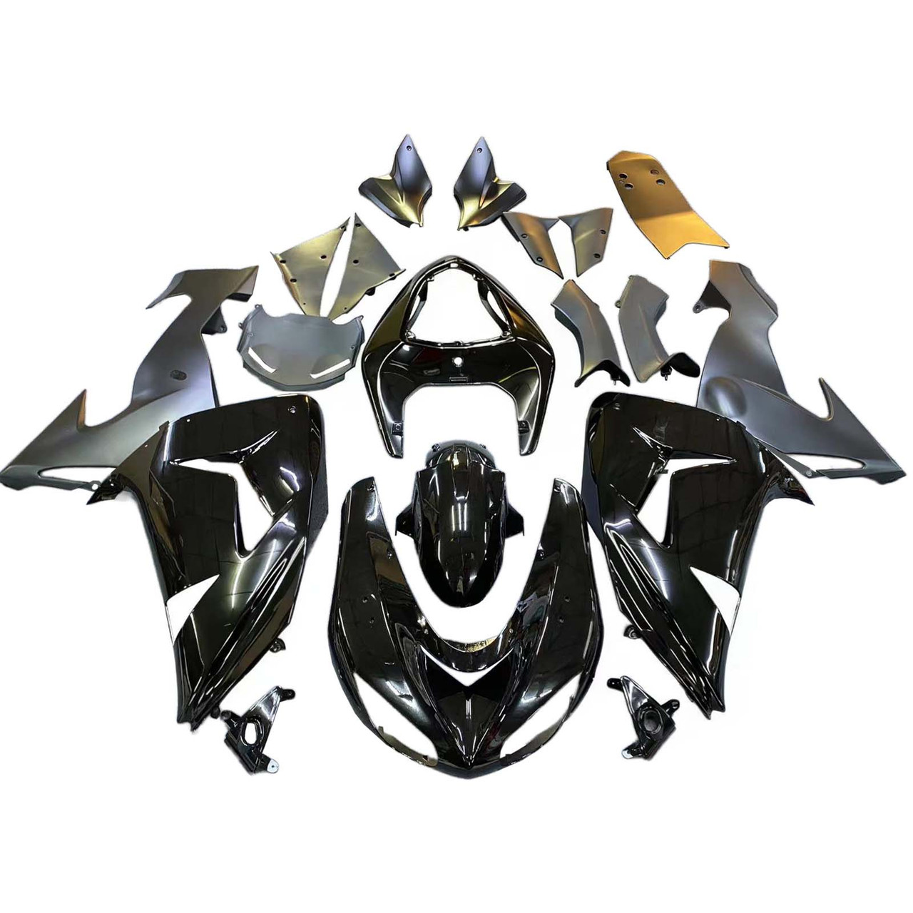 Amotopart Fairings Kawasaki ZX 10R Black Ninja Racing (2006-2007