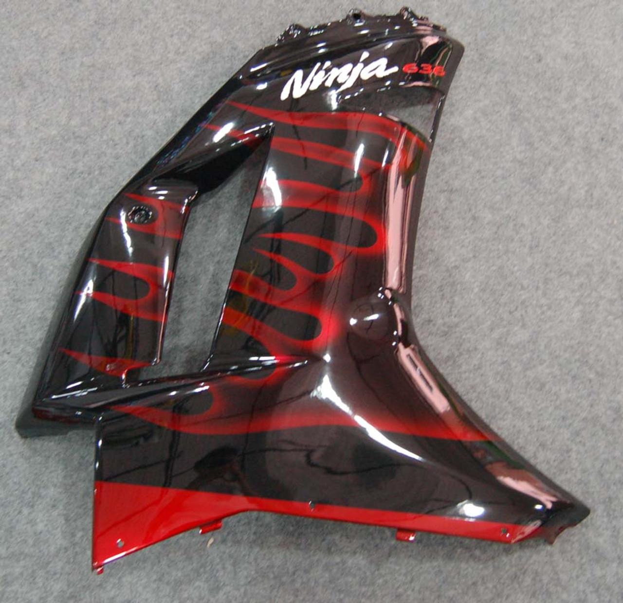 ハヤブサ Amotopart Fairings Kawasaki ZX6R ZX636 Black & Red Flame