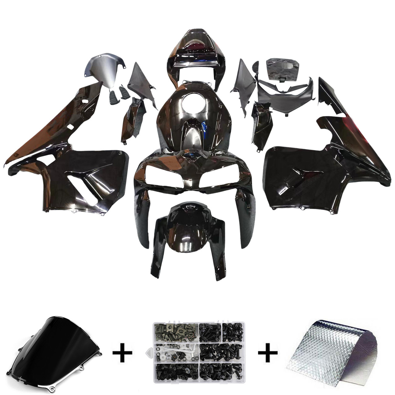 Amotopart Fairings Honda CBR 600 RR Black Honda Racing (2005-2006)