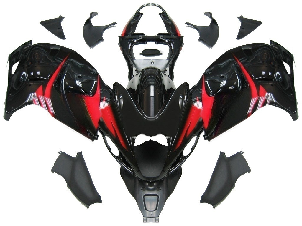 Amotopart Fairings Suzuki GSX1300 Hayabusa Black and Red Hayabusa Racing  (1999-2007)