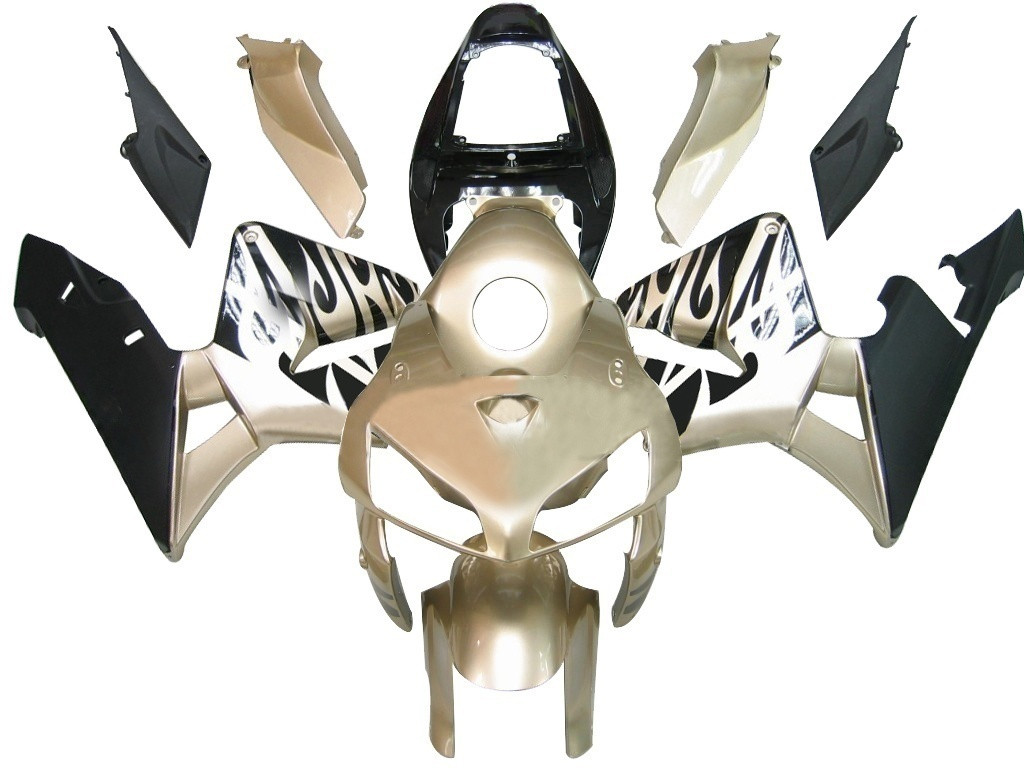 Amotopart Fairings Honda CBR 600 RR Gold & Black Tribal Tatoo Racing (2005-2006)