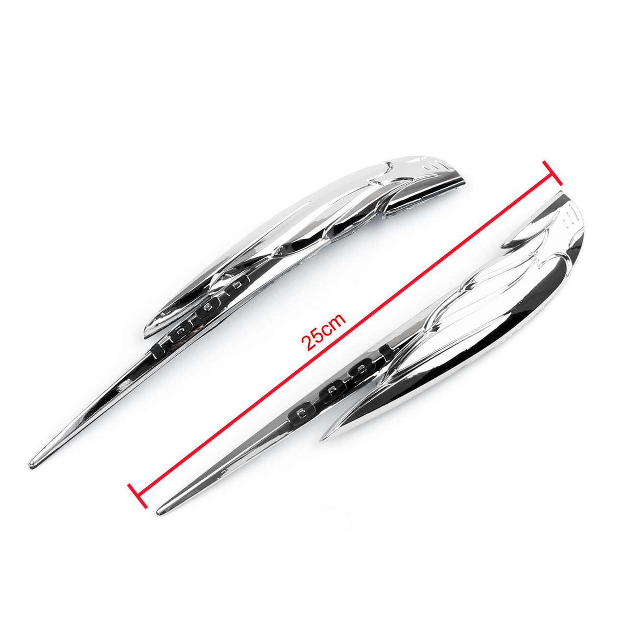 2x Chrome Silver Gas Tank Emblem Badges – Universal Fit For Most Bikes (SR XS XV XJ RX LS RXS FS1 R1 R3 R6)