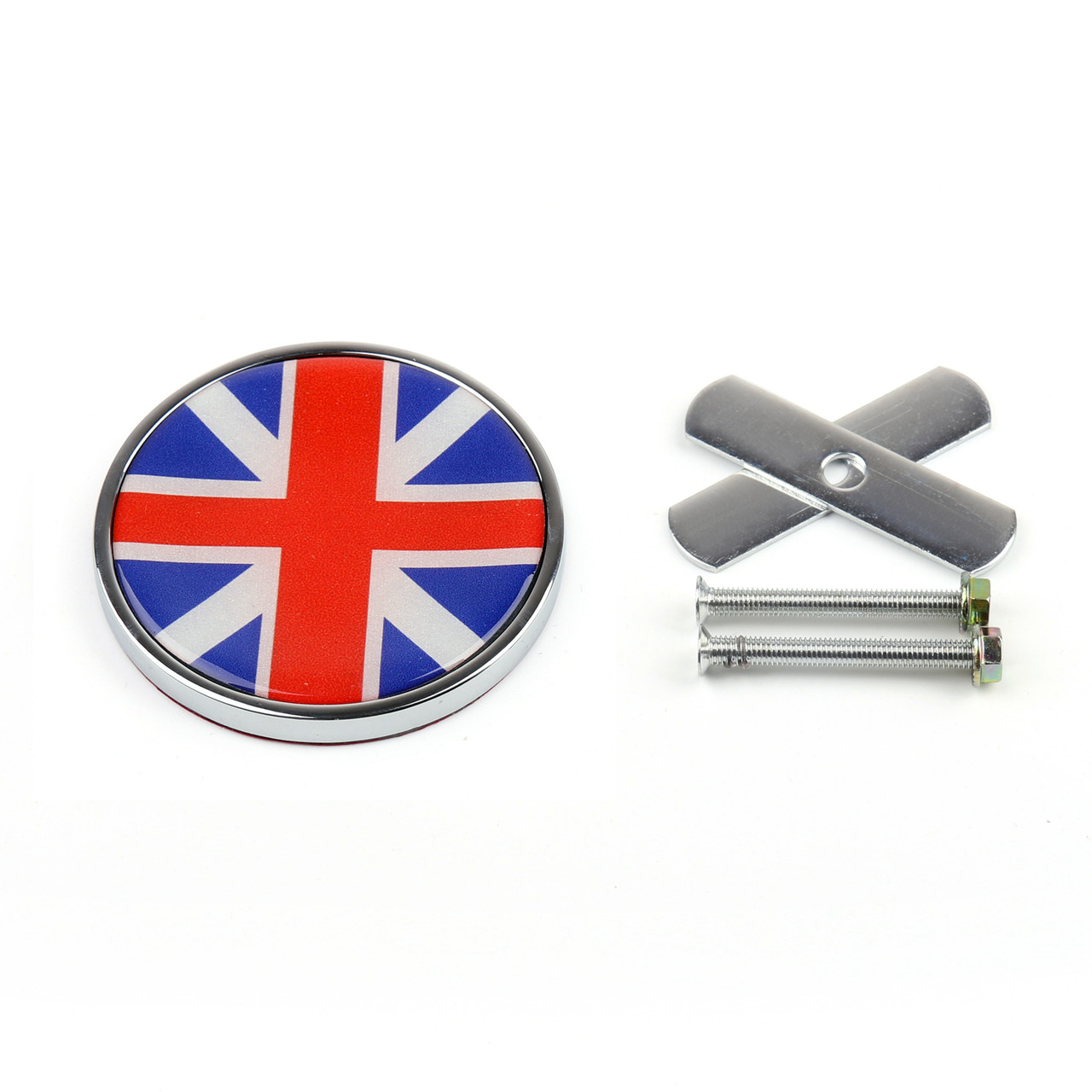 Front Grill Badge w/ Holder Union Jack UK Flag MINI Cooper R50 R55