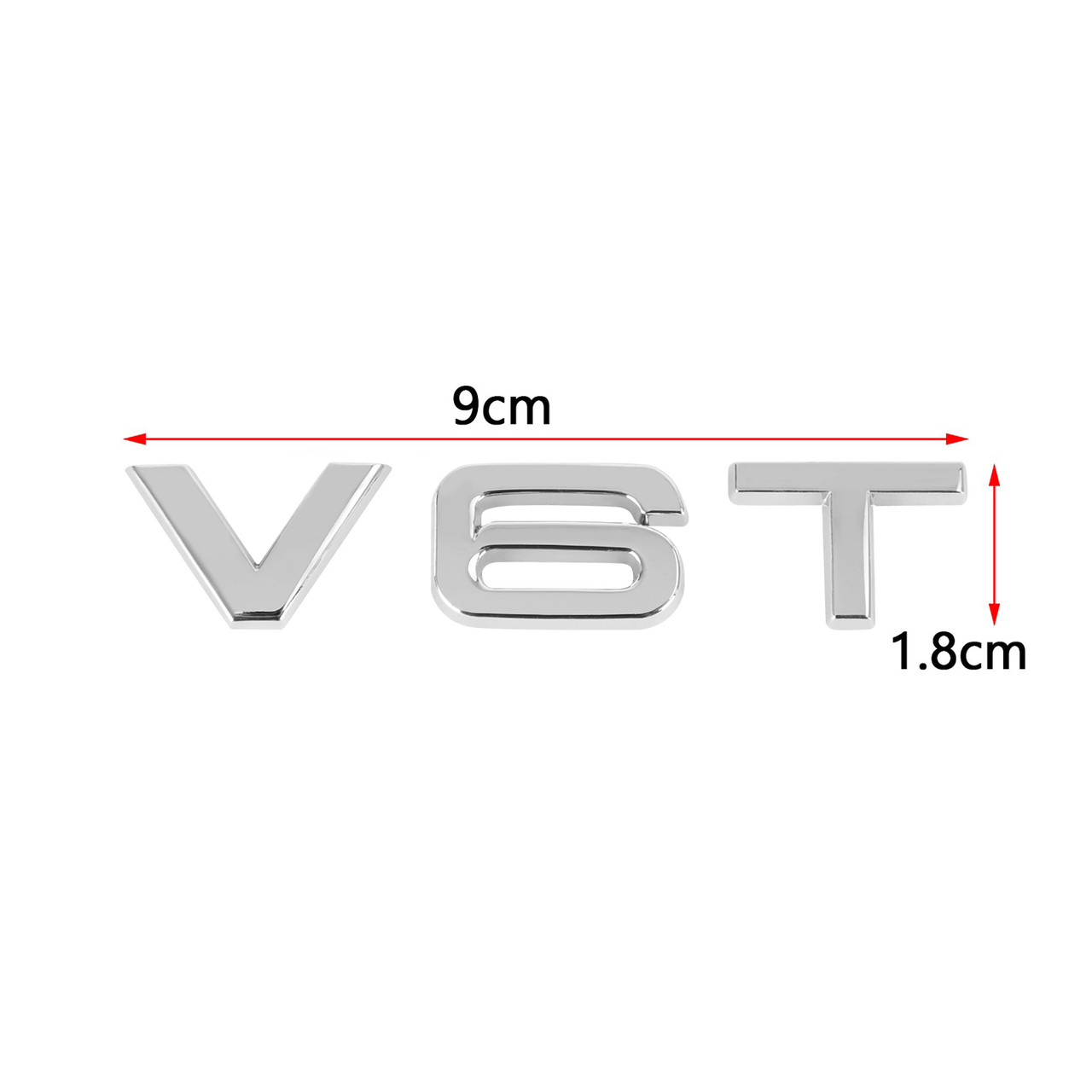 V6T Emblem Badge Audi A1 A3 A4 A5 A6 A7 Q3 Q5 Q7 S6 S7 S8 S4 Sq5 Chrome