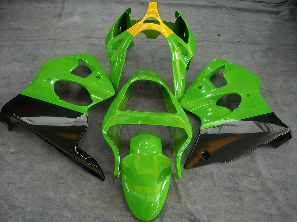 Amotopart Fairings Plastics Kawasaki ZX6R 636 00-02 ZZR600 05-08 Green Racing