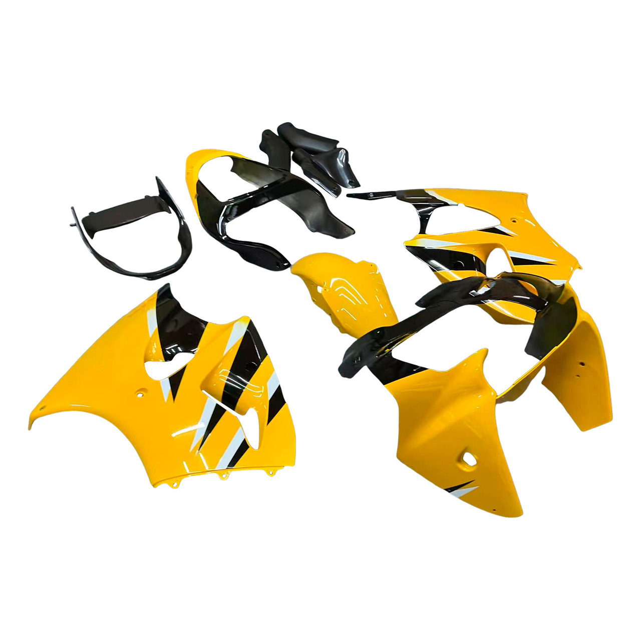 Amotopart Fairings Plastics Kawasaki ZX6R 636 00-02 ZZR600 05-08 Yellow Blue ZX6R Racing