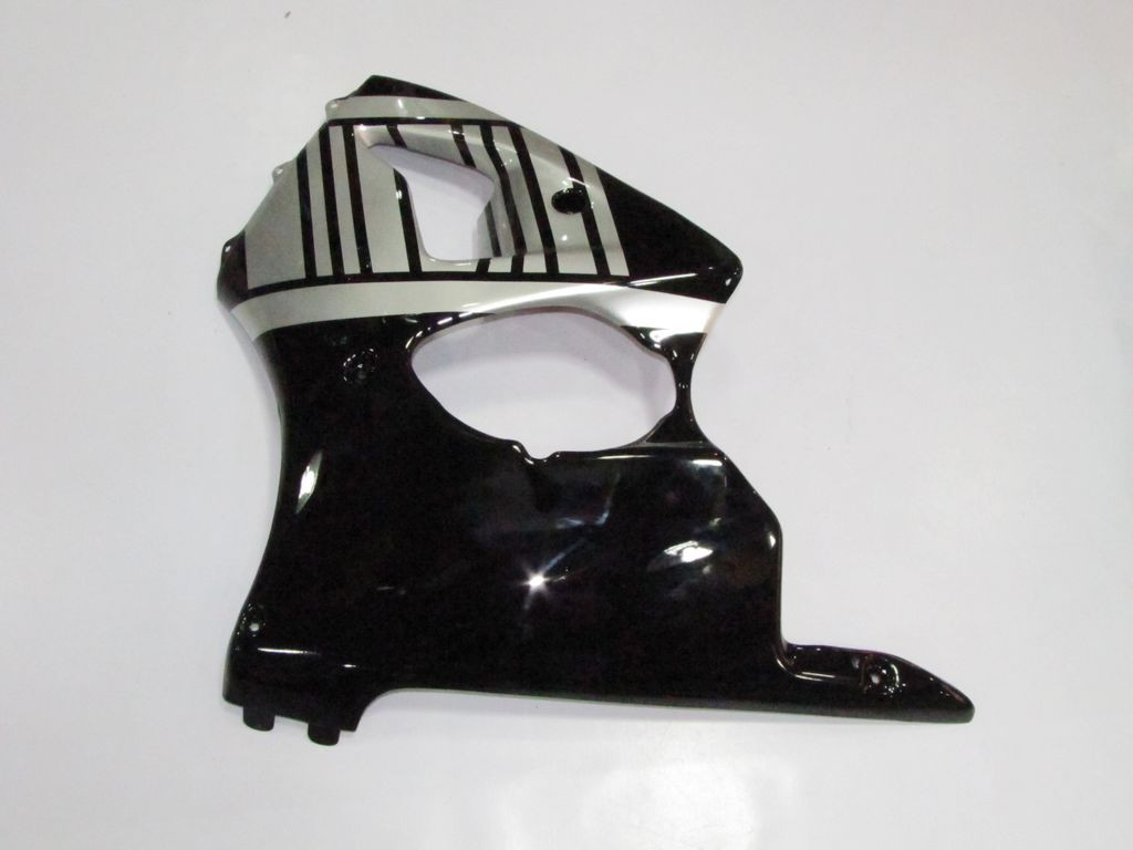Fairings Plastics Kawasaki ZX6R 636 Black Silver Ninja Racing (2000-2002)