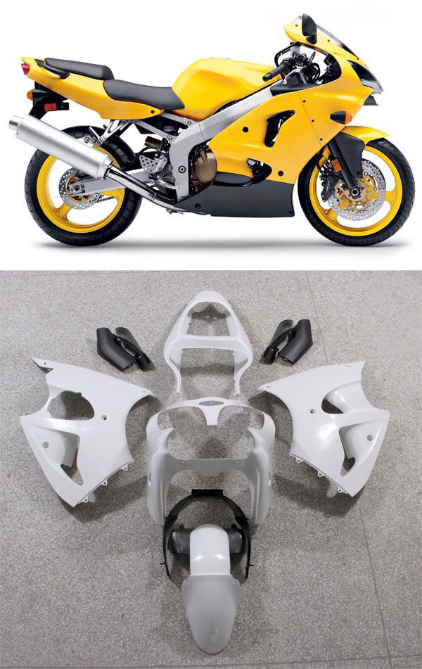 Amotopart Fairings Plastics Kawasaki ZX6R 636 00-02 ZZR600 05-08 Yellow ZX6R Racing