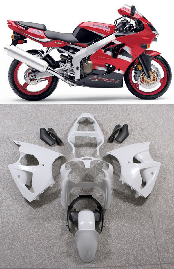 Fairings Plastics Kawasaki ZX6R 636 Red ZX6R Racing (2000-2002)