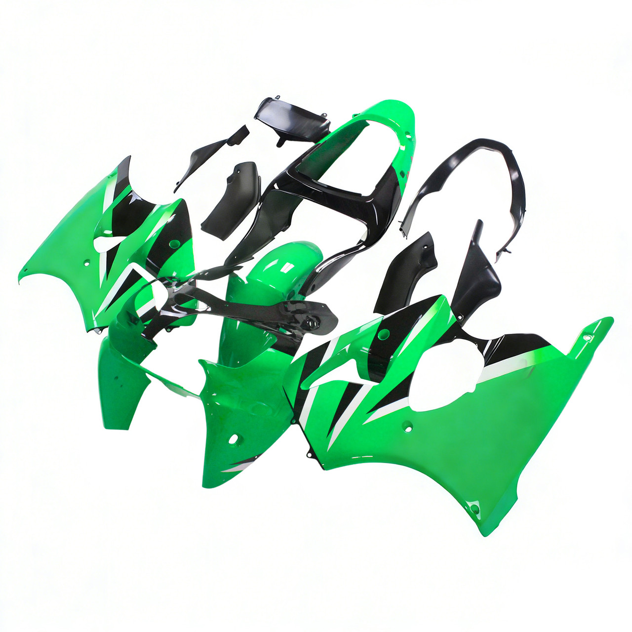 Amotopart Fairings Plastics Kawasaki ZX6R 636 Green Blue ZX6R Racing (2000-2002)