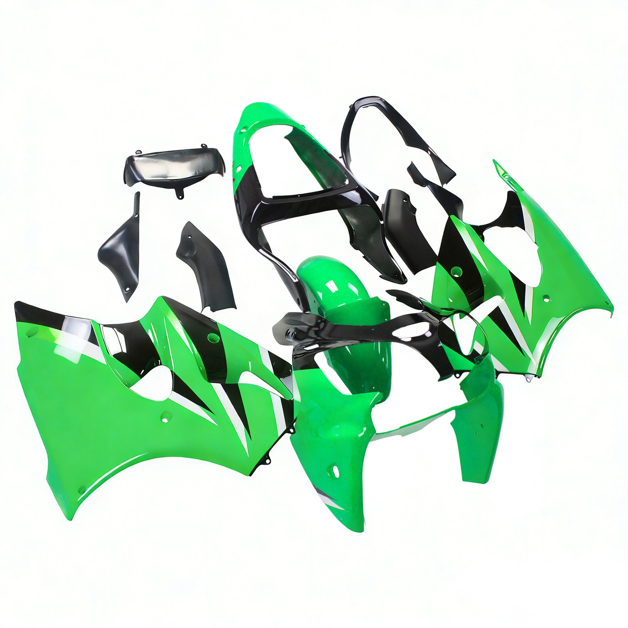 Amotopart Fairings Plastics Kawasaki ZX6R 636 Green Blue ZX6R Racing (2000-2002)
