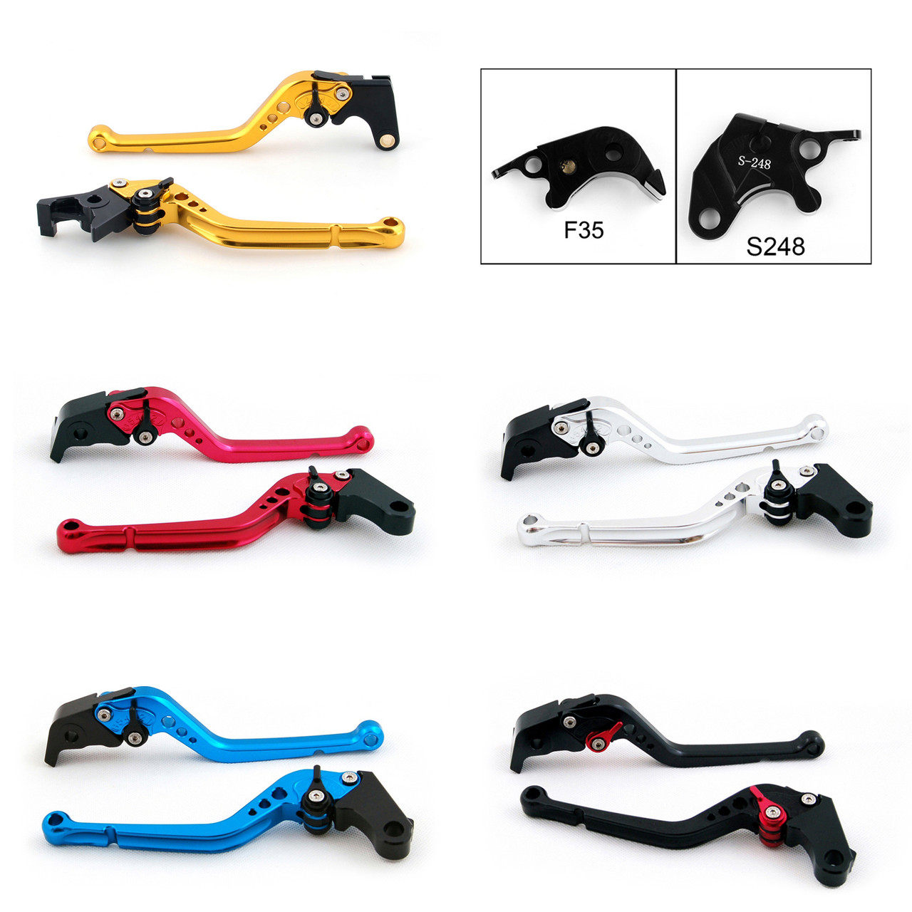 Standard Staff Length Adjustable Brake Clutch Levers Suzuki GSXR750 2004-2005