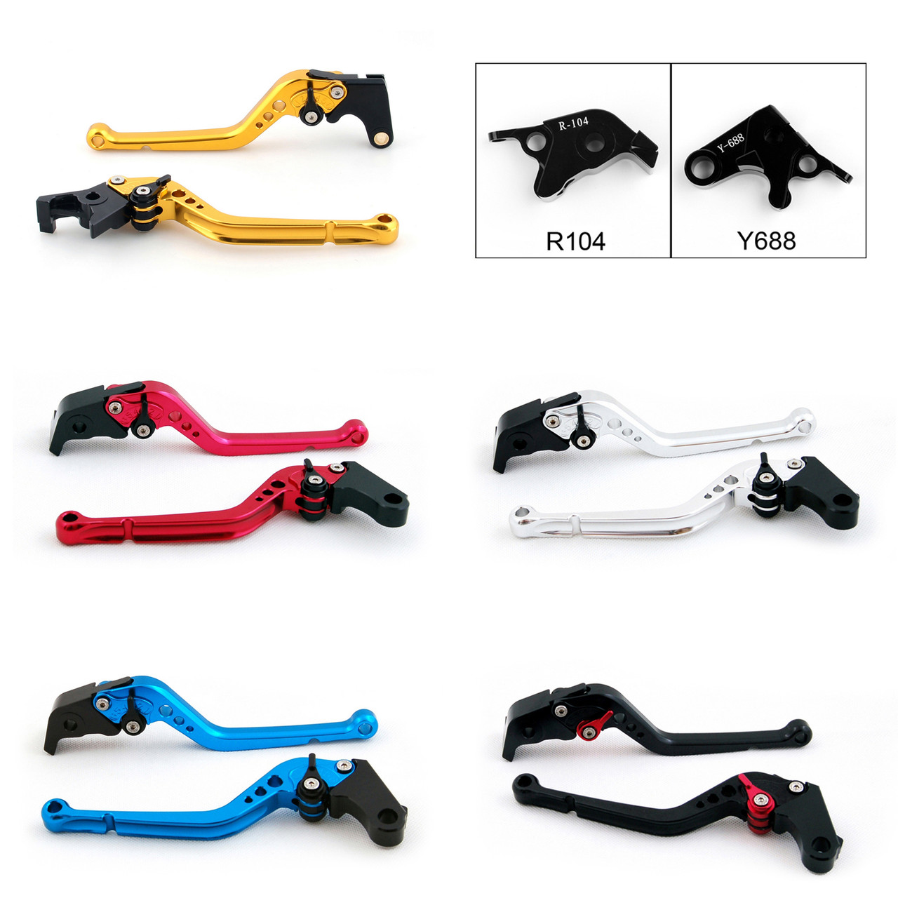 Standard Staff Length Adjustable Brake Clutch Levers Yamaha YZF R6 2005-2016 (R-104/Y-688)