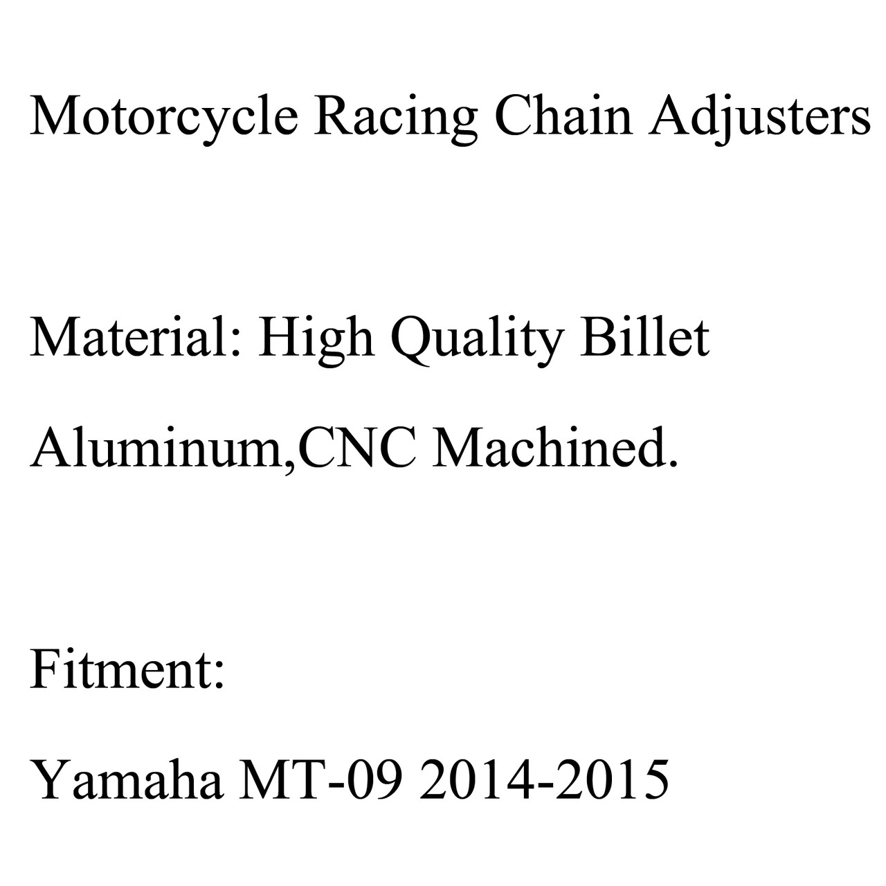 Aluminum Chain Adjusters Tensioners Catena YAMAHA MT-09 MT09 (2014-2015) Blue