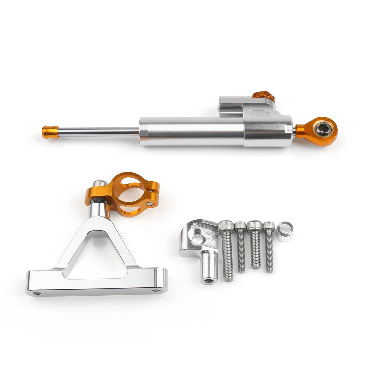 、 Steering Damper Stabilizer Kawasaki ZX6R (2007-2008) ZX 6R Silver