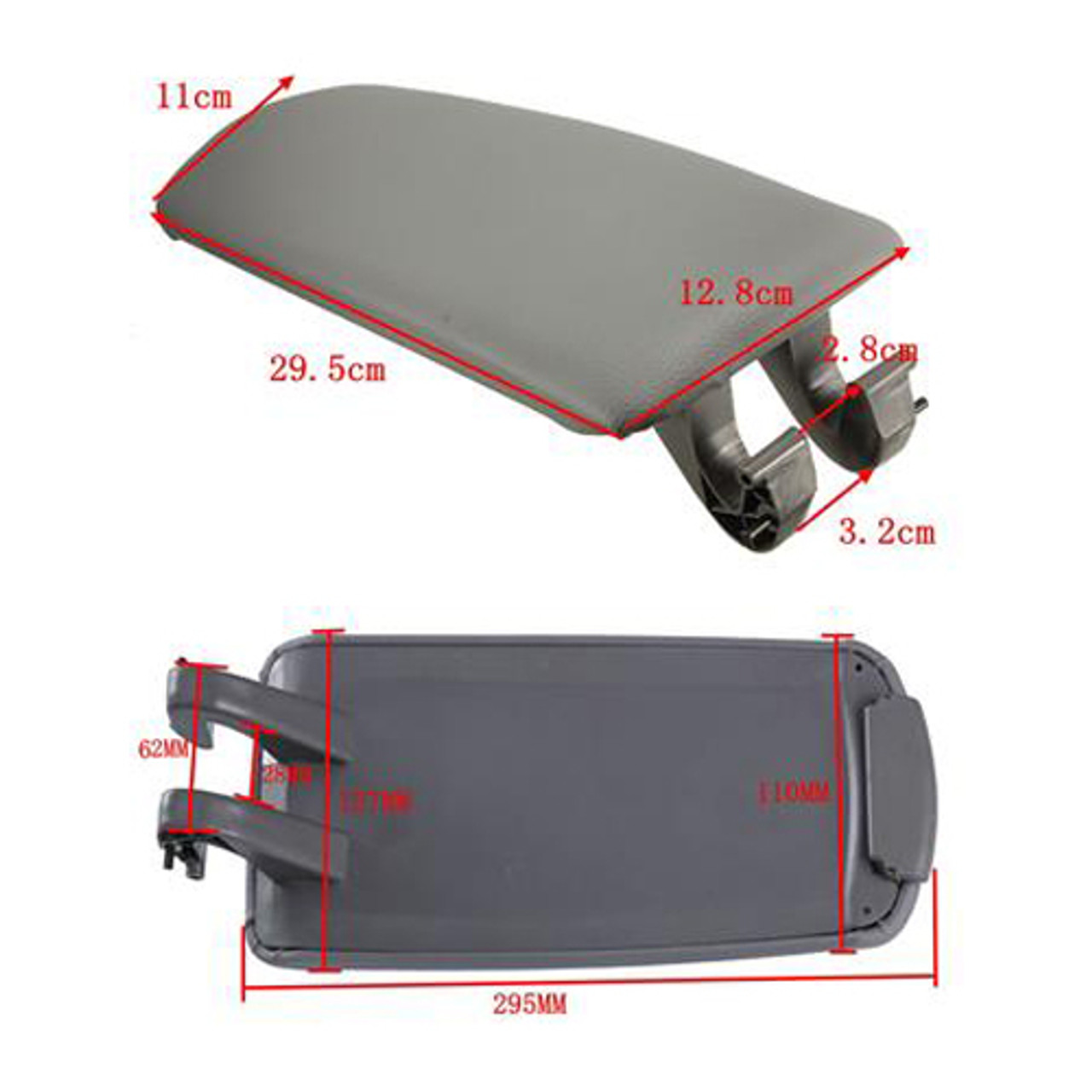 PU Leather Center Console Armrest Cover Lid For Audi A4 B6 B7 02-08