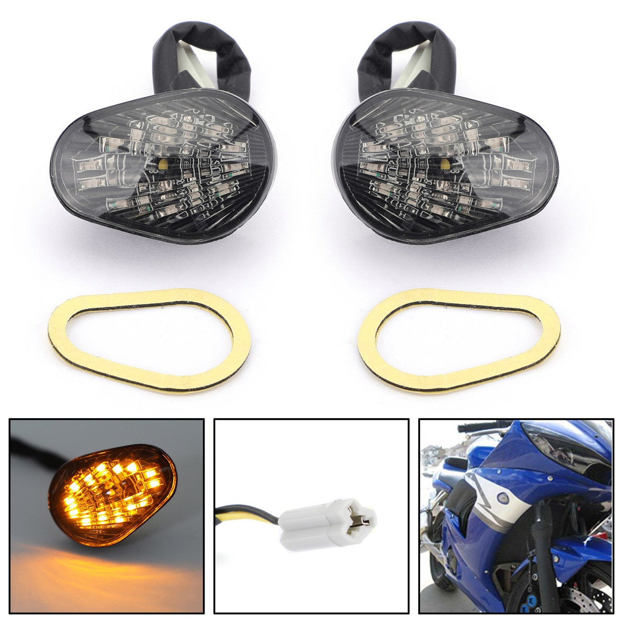 0307 Yamaha YZF R6 R6S Flush Mount Turn Signals (Smoke) Mad