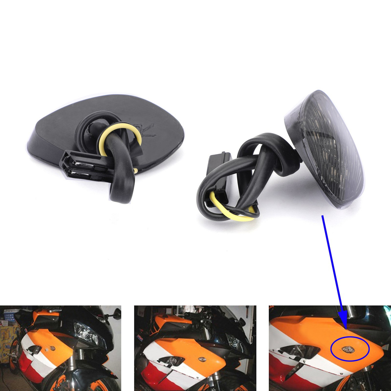 Smoke Turn Signals For Honda CBR 1000 RR Flush Mount 2004-2005