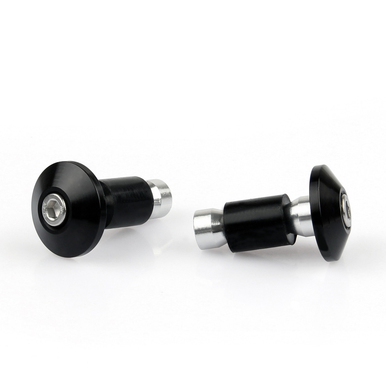 Bar Ends Handlebar Grips Plugs 7/8" 17mm Universal Ducati Aprilia Honda Kawasaki Suzuki Yamaha BMW Triumph, Black