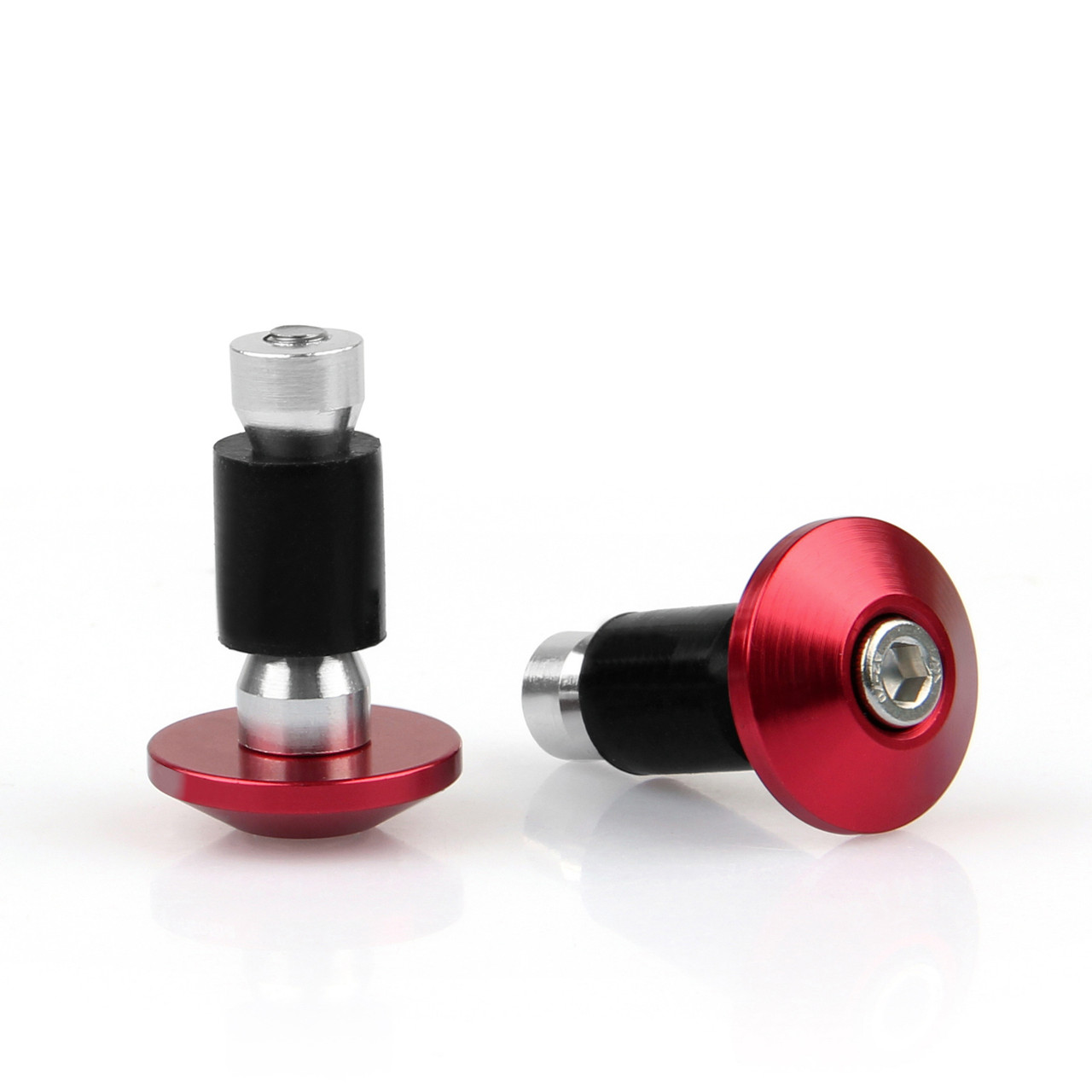 Bar Ends Handlebar Grips Plugs 7/8" 17mm Universal Ducati Aprilia Honda Kawasaki Suzuki Yamaha BMW Triumph, Red