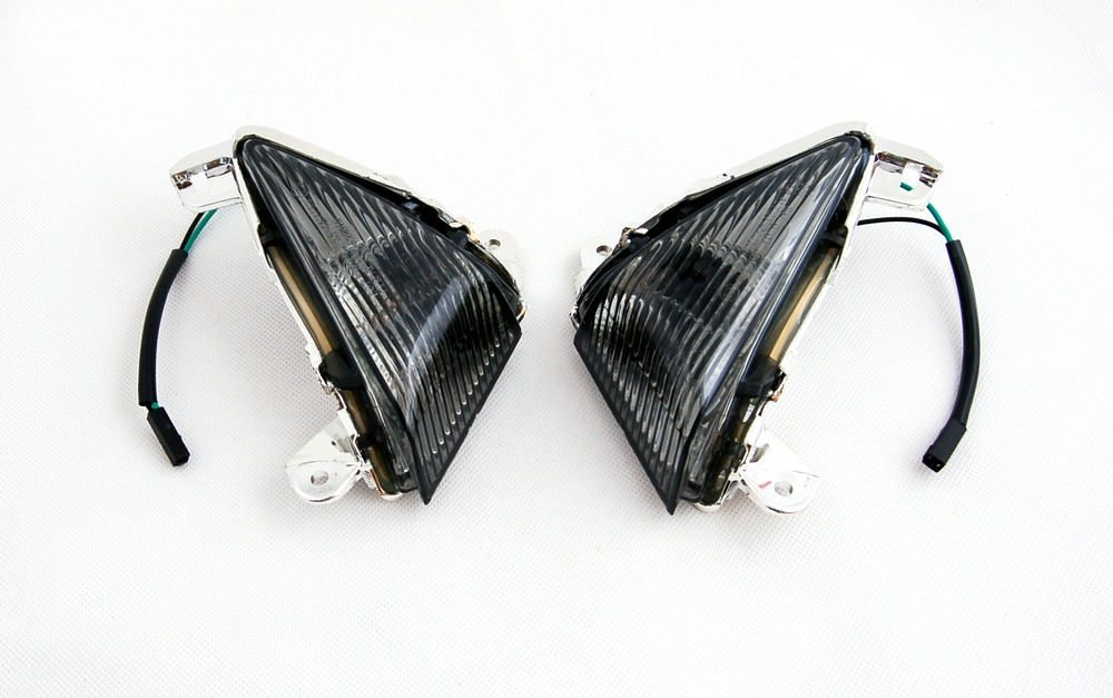 ヒデ Front Turn Signals For Lens ZX 14R 10R 6R 636 Ninja 650F Smoke