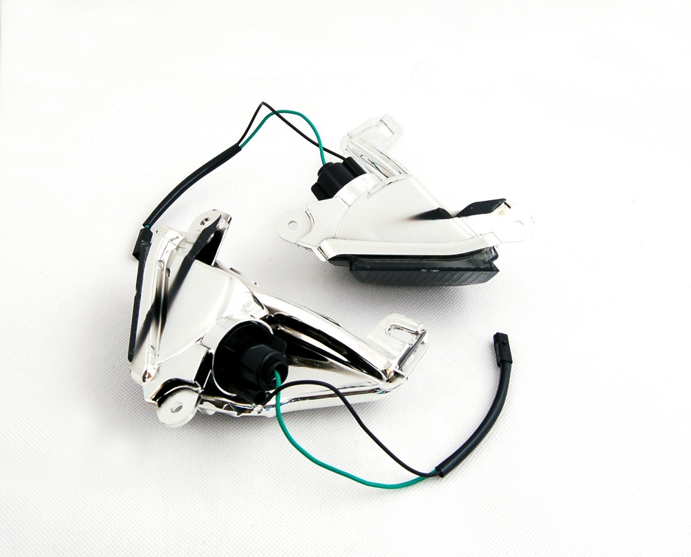 ヒデ Front Turn Signals For Lens ZX 14R 10R 6R 636 Ninja 650F Smoke
