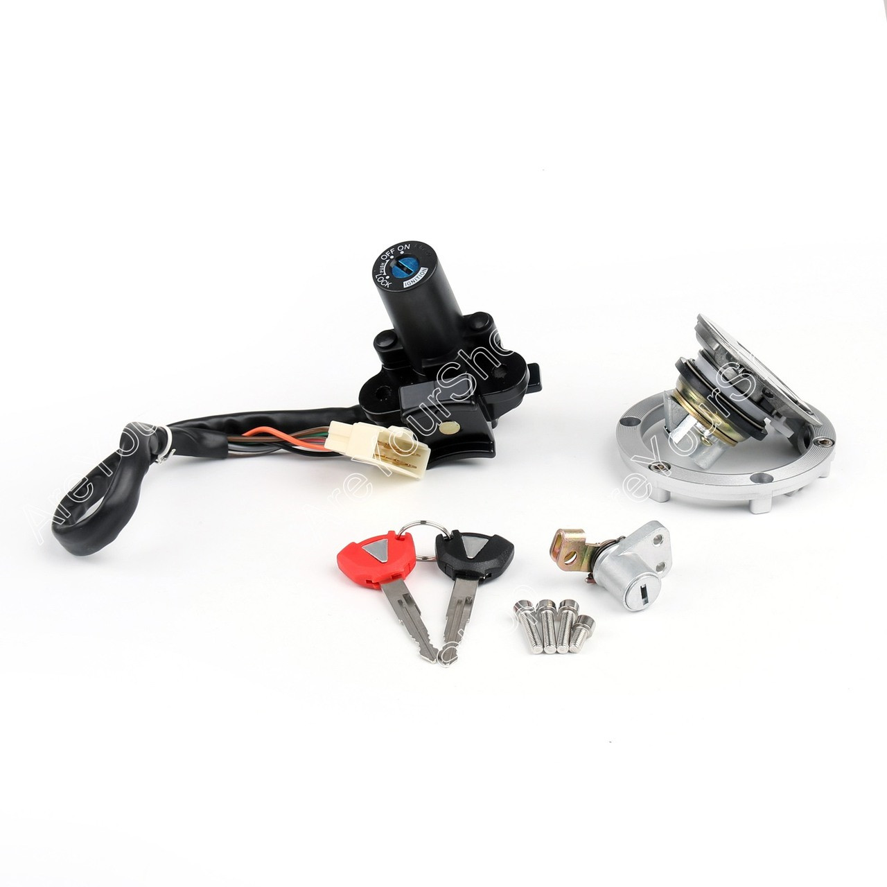 Ignition Switch Seat Gas Cap Cover Lock Key Set Kawasaki EX Ninja