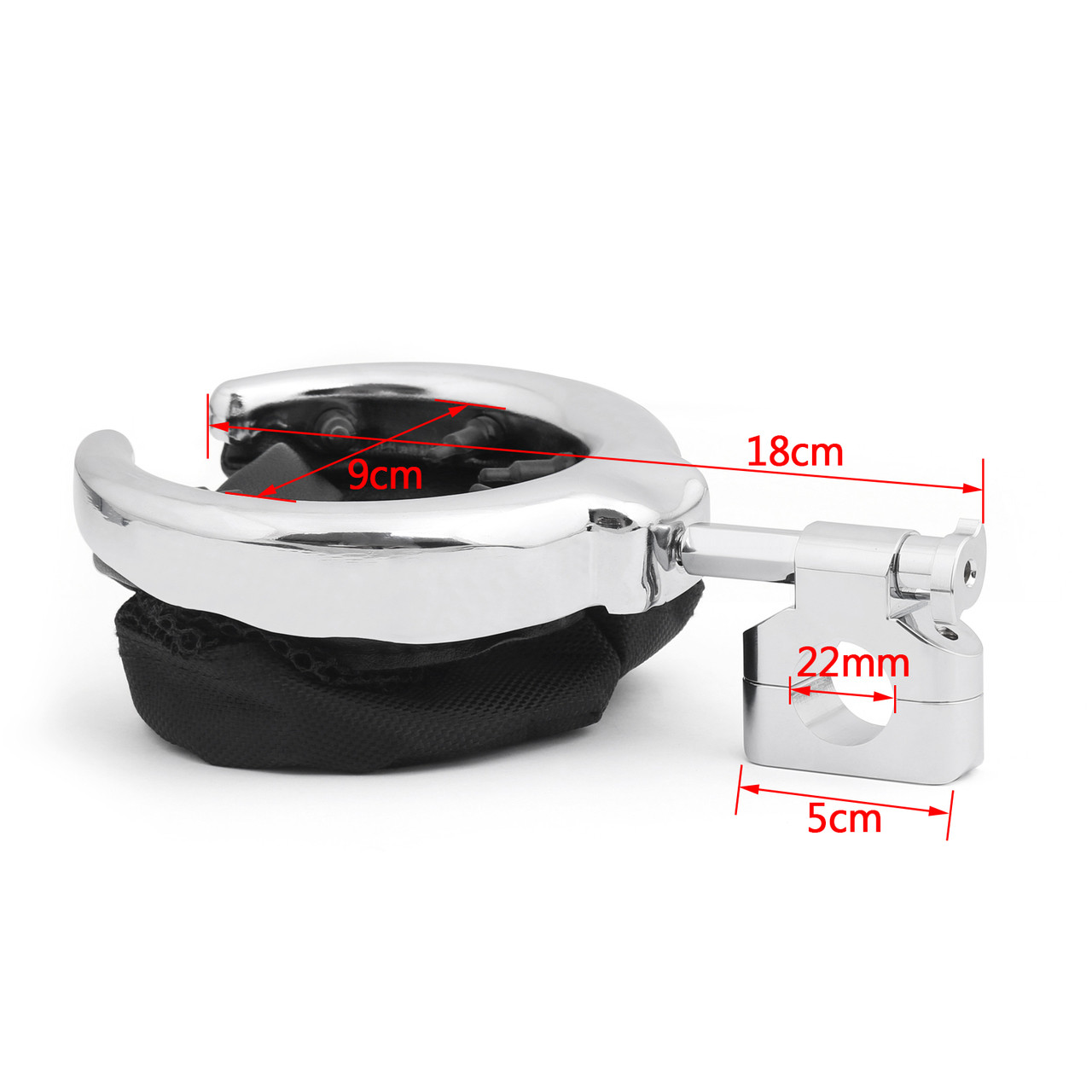 7/8" Handlebar Cup Holder Universal Metal Drink Holder Harley, Chrome