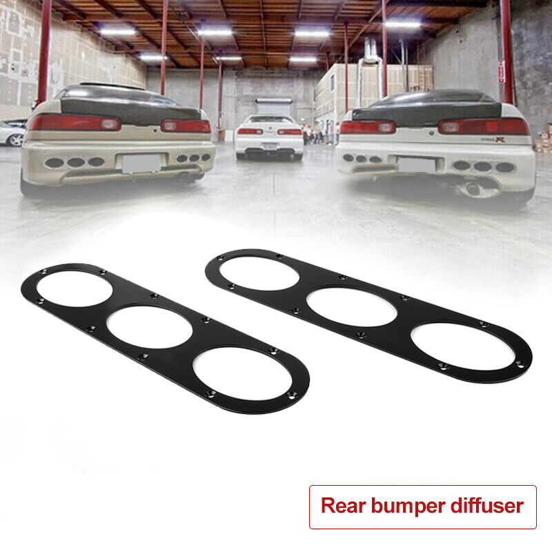 JONJEA Universal 2Pcs Aluminum Rear Bumper Diffuser - Race Style Air Diversion Panel (15.35x4.01")