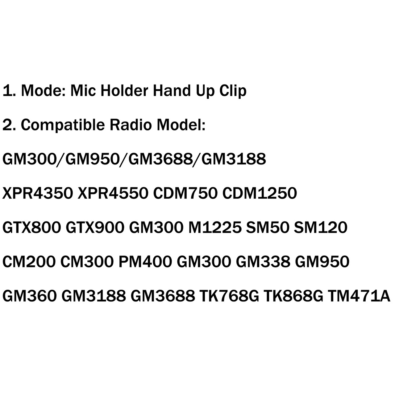Mad Hornets 1x Mic Holder Hand Up Clip Motorola CB Kenwood HLN9073 GM300 950 3688 3188