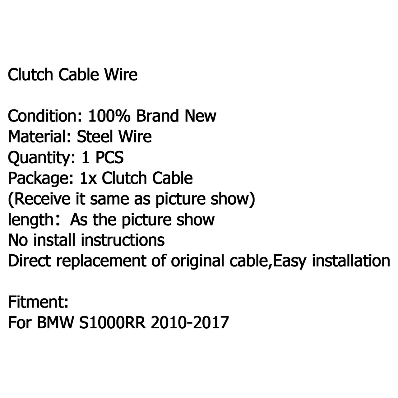 Clutch Cable Wire Steel Braided BMW S1000RR (2010-2017) Red