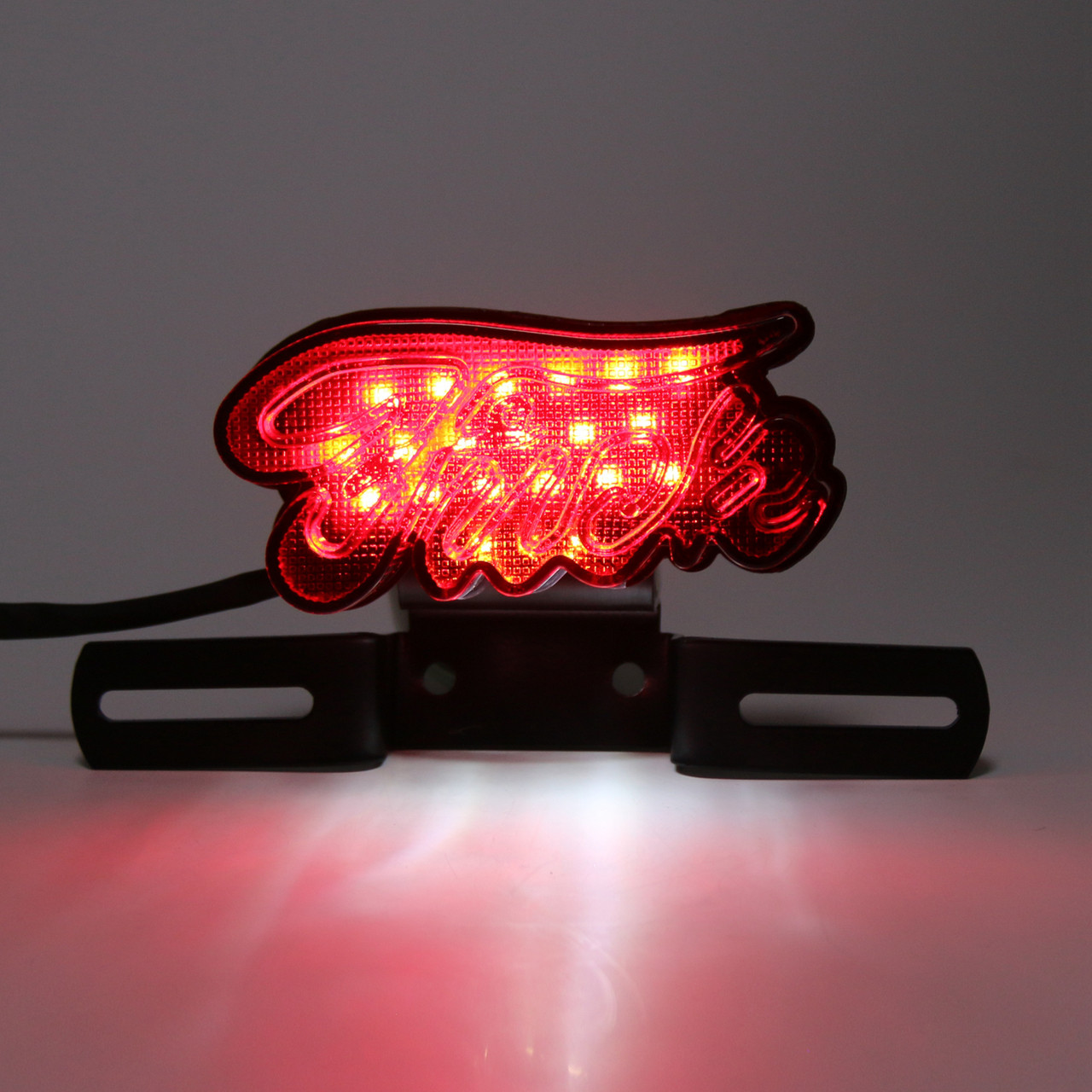 LED Brake Tail Light Running Lamp Plastic Housing For Harley Chopper Motorcycle, Red