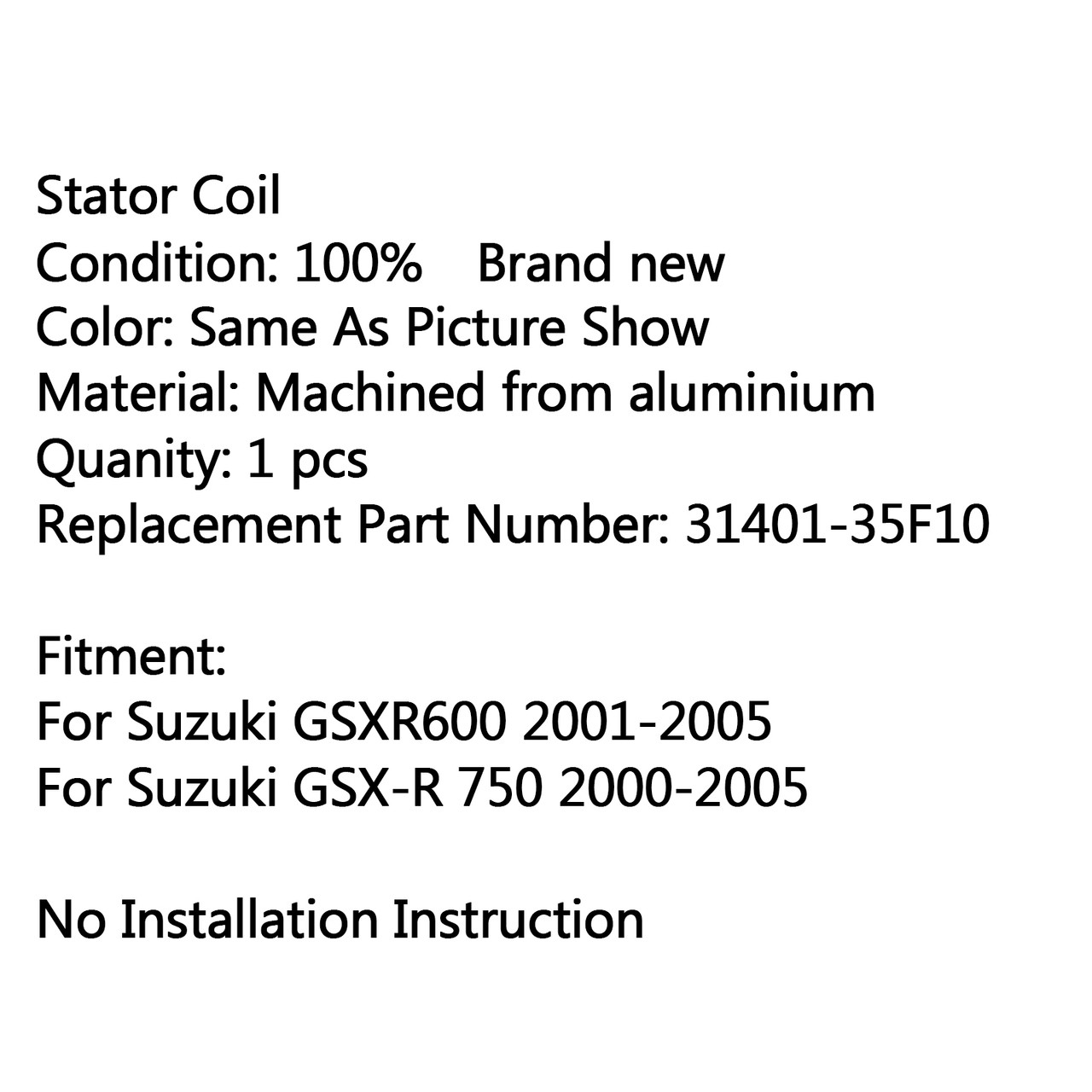 Stator Generator Coil For Suzuki GSXR600 (01-05) GSX-R 750 (00-05)