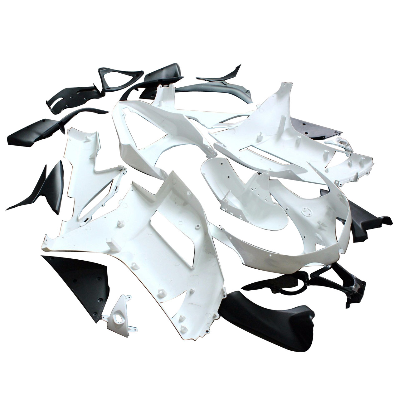 Fairings Kawasaki ZX6R ZX636 West Ninja Racing Primal only Unpainted (2007-2008) (Fairing-ZX6R-0708-999)