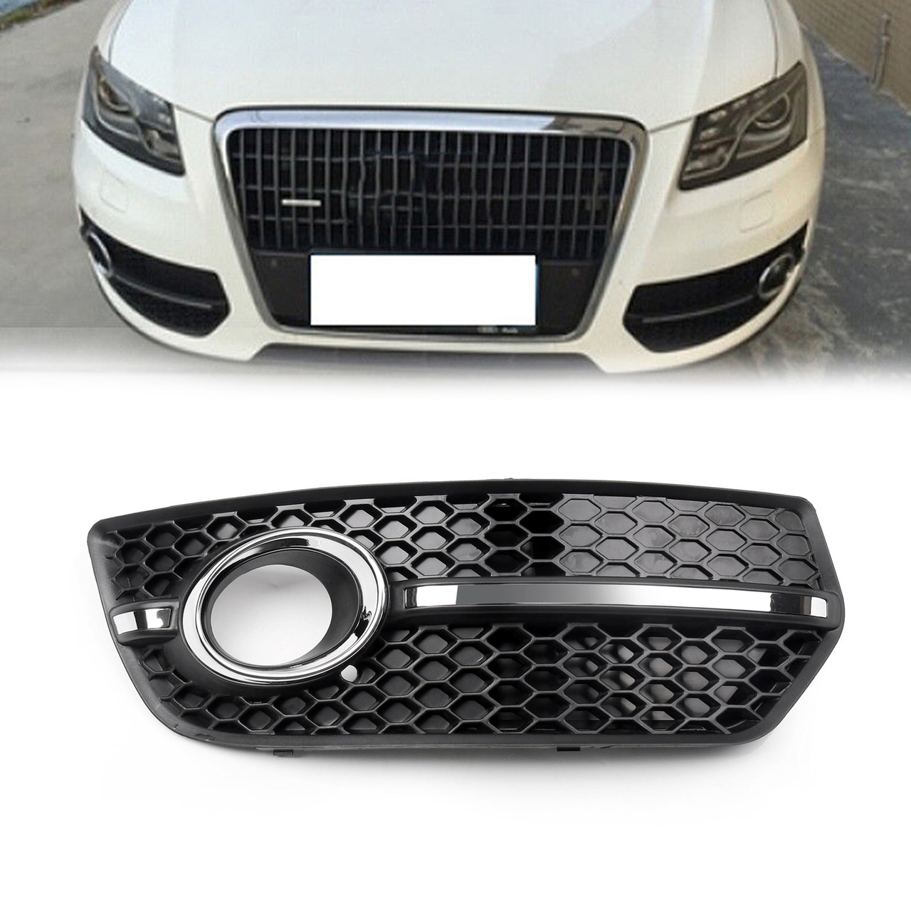 Right Front Bumper Grill Fog Light Lamp Covers Trim For Audi Q5 (2009-2011)