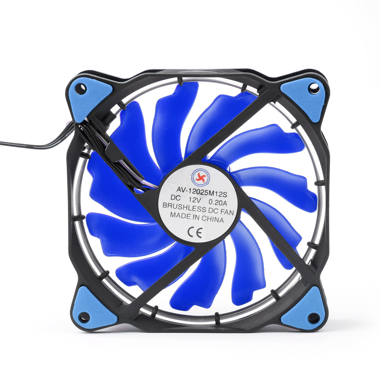 Mad Hornets 120mm 3 4 Pin CPU Sleeve Bearing Cooling Fan Computer Ring Light 12V, Blue