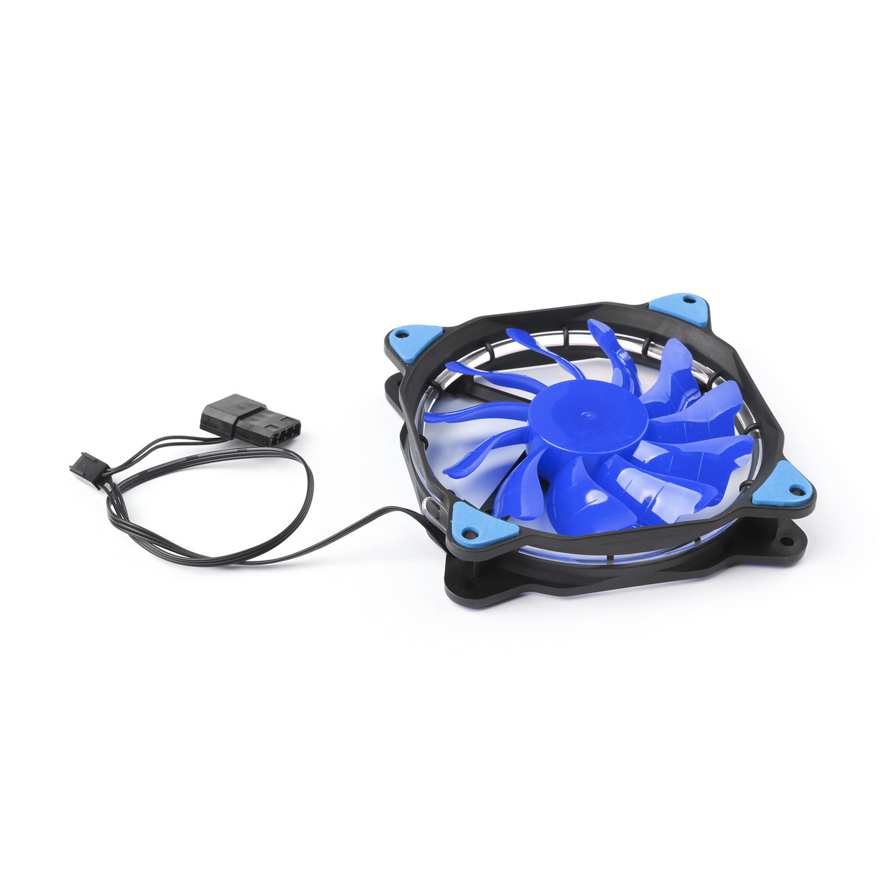 Mad Hornets 120mm 3 4 Pin CPU Sleeve Bearing Cooling Fan Computer Ring Light 12V, Blue