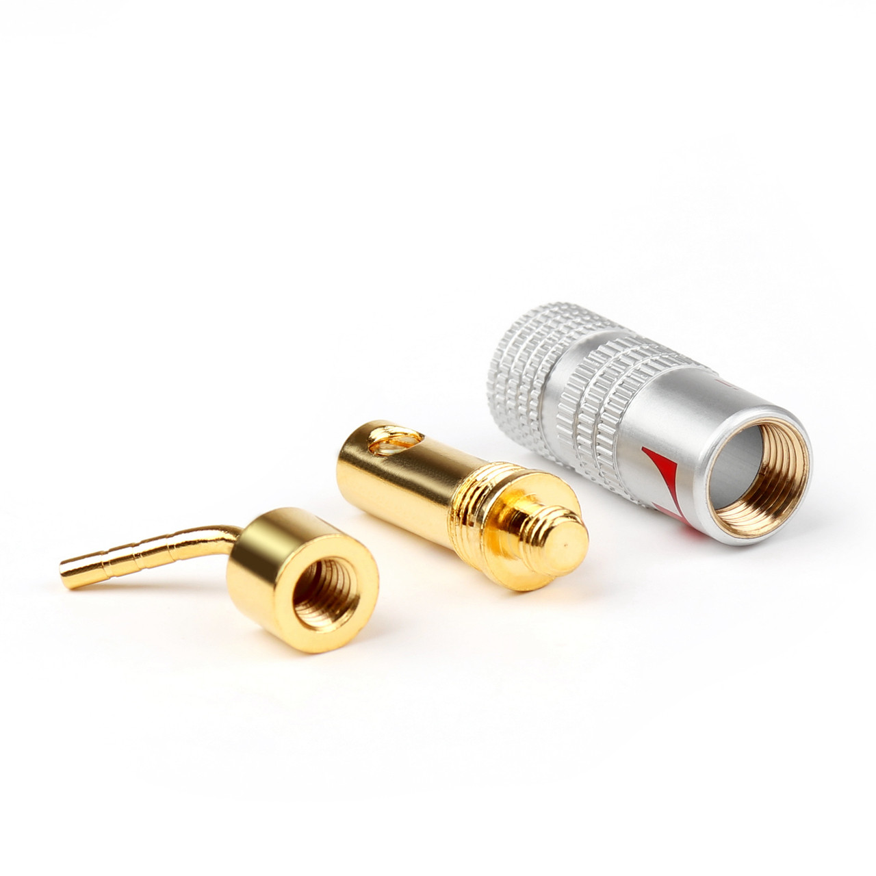 Mad Hornets 1PCS 2mm Banana Pin Plug Gold Plated Aluminum Shell Audio Speaker Adapter Red