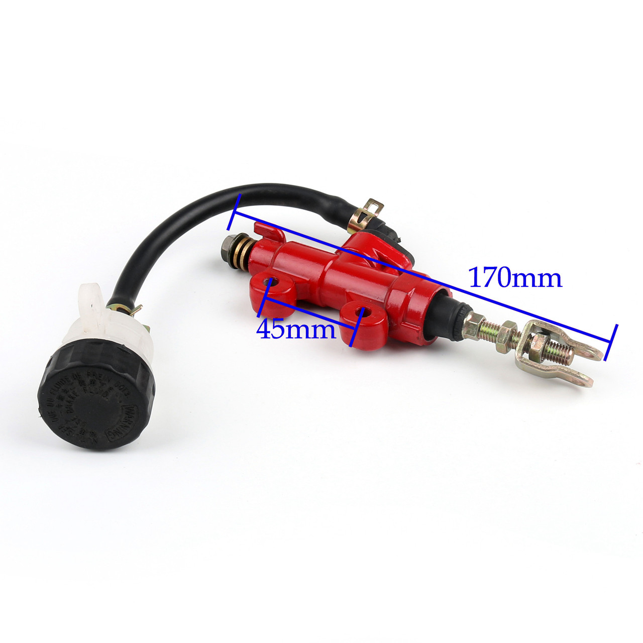 Rear Master Cylinder Hydraulic Brake Pump Fluid Reservoir Universal, Red