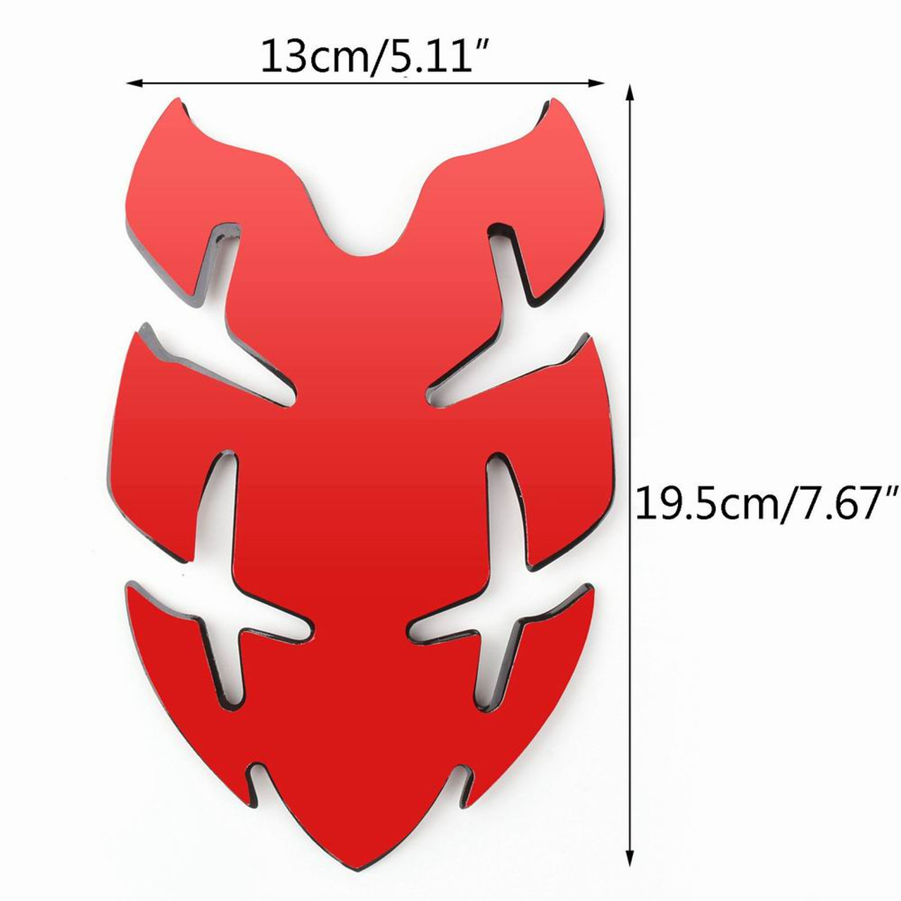 Rubber Sport Bike Gas Oil Tank Pad Protector Fish Bone Sticker, Red (Pad-045-M-Red)