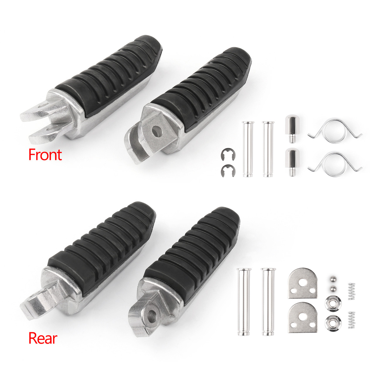 Front & Rear Footrests Foot Pegs For Suzuki SFV650 SV650 SV1000 TL1000 GSR400 GSR600 GSR750