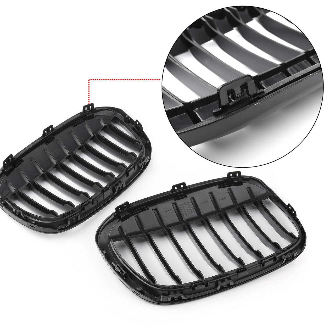 Kidney Grill Grille For BMW F48 F49 X1 (2016+) Matte Black