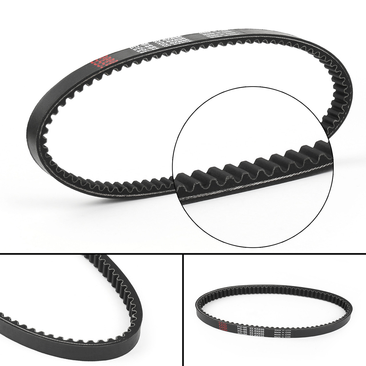 Drive Belt For Piaggio Vespa PX 125, MP3 250 300 LT RL, Vespa GTS GTV, X7 X8 X9 250, Black