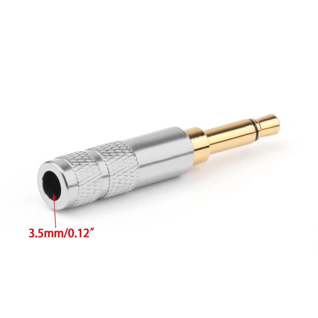 1PC 3.5mm 2 Pole TS Mono Plug Male MINI Connector For Headphone Adapter, Silver